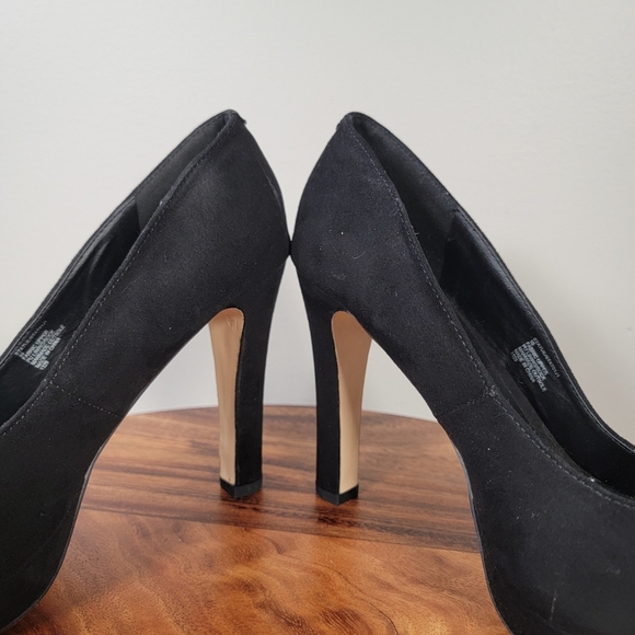 Madden NYC Statue Black High Heels Size Platform Size 10 Faux Suede - Picture 12 of 17